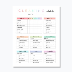 Editable Cleaning Schedule Canva + Google