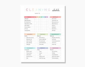 Editable Cleaning Schedule Canva + Google