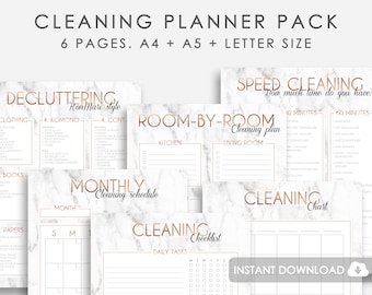 Cleaning Planner Pack | Clean Home Planner | Cleaning Checklists | Weekly Cleaning | Daily Cleaning | Cleaning Schedule | Cleaning Printable