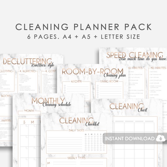 Schoonmaak Planner Set | Schoonmaak Checklist Printable | Schoonmaak Checklist | Voorjaarsschoonmaak |  Schoonmaakschema | Huishouden