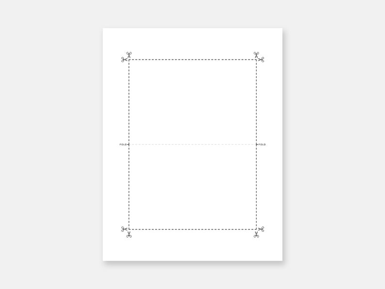 Folded Card Template / 4x6, 5x7 / PSD, PNG, TIFF image 1