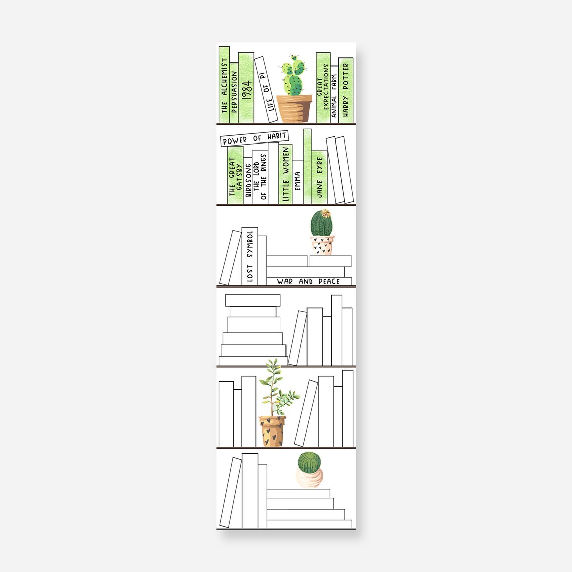 Book Tracker Bookmark Printable - Etsy