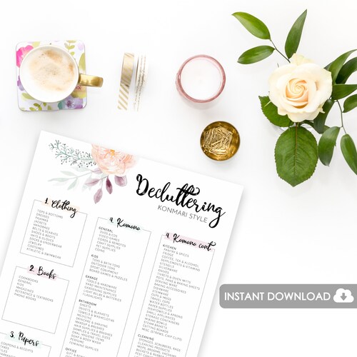 Marie Kondo Printable Konmari Checklist Printable Konmari - Etsy