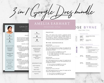 3-in-1 Resume Templates for Google Docs