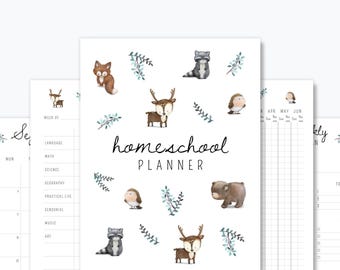 Homeschool Planner Printable | 90 Pages | Forest Animals
