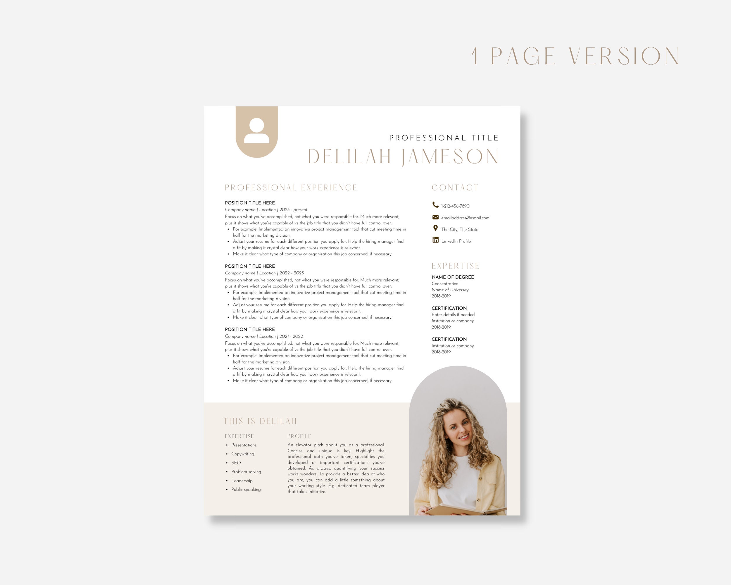 Resume Template for Canva, Cv Template Canva, Canva Resume + Cover ...
