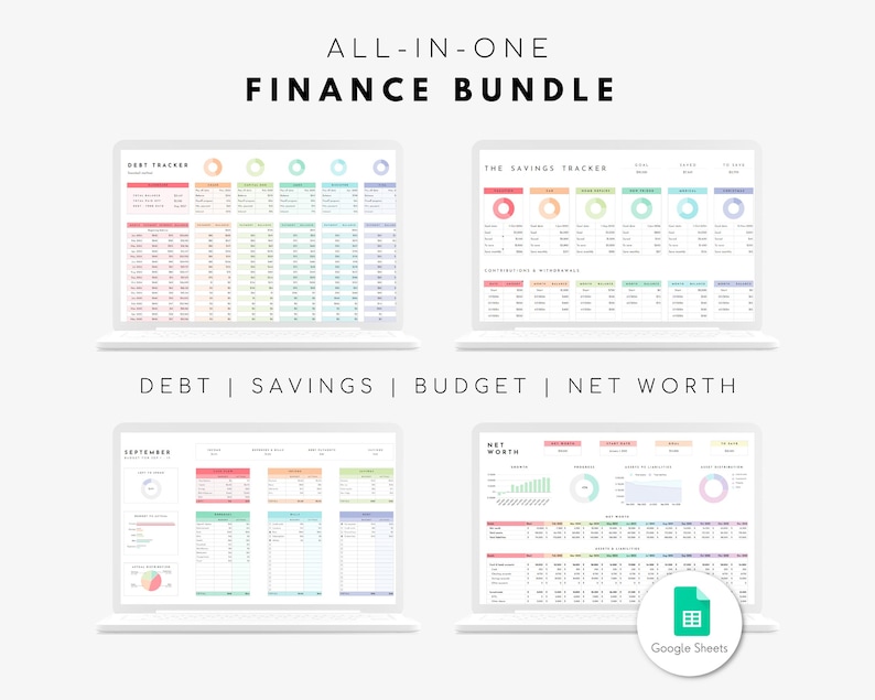 Personal Finance Spreadsheet Bundle, Financial Templates Google Sheets ...