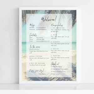Palm Trees Airbnb Welcome Sign Template | Canva