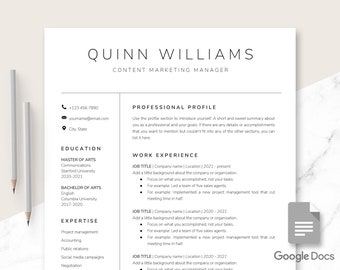 Resume Template Google Docs