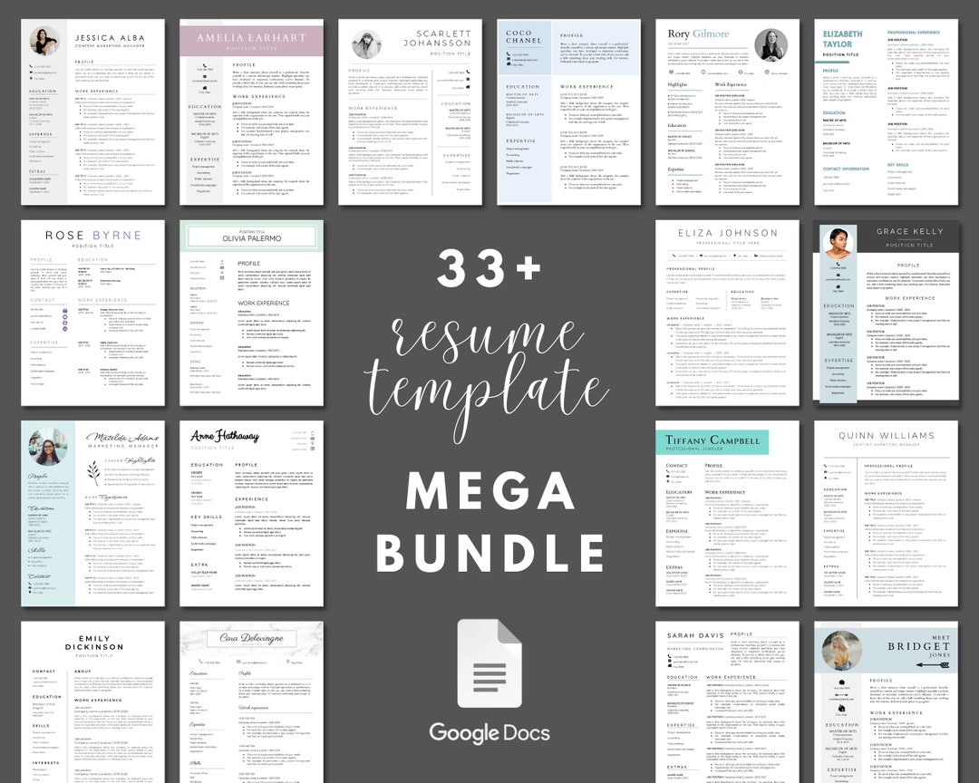 30+ Resume Template Mega Bundle | Google Docs - Etsy
