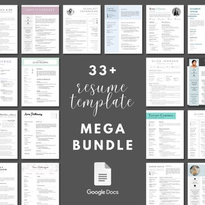 30+ Resume Template Mega Bundle | Google Docs - Etsy