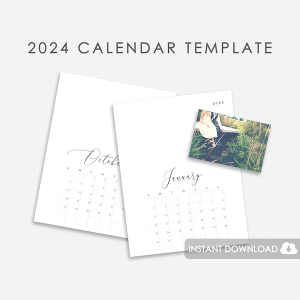 2024 Calendar Template Digital Download