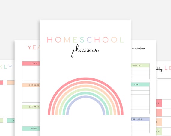 Homeschool Planner Printable  60 Pages  Multiple Sizes