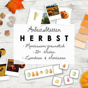 Bilingual German + English Autumn Montessori Materials | Preschool + Kindergarten
