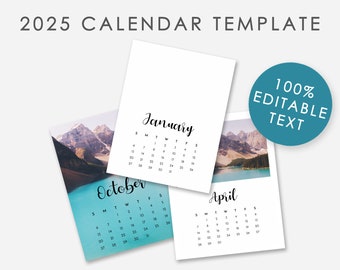2025 Fully Editable Calendar Template, Photoshop Template, DIY Calendar ...