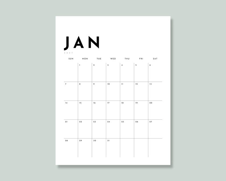 2027 Calendar Printable image 2