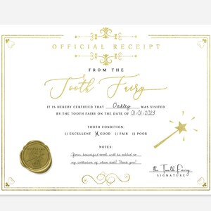 Tooth Fairy Receipt Printable image 2