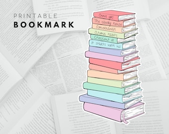 Book Stack Bookmark Printable