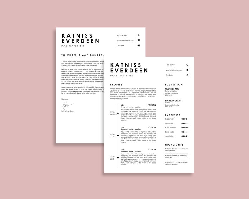 Google Slides Resume Template for Professionals, Minimal Resume Template Google Slides, Resume and Cover Letter Template, Resume Google image 2