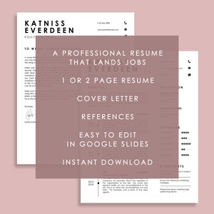 Google Slides Resume Template for Professionals, Minimal Resume Template Google Slides, Resume and Cover Letter Template, Resume Google image 10