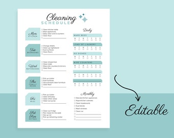 Cleaning Checklist Schedule | Editable