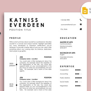 Google Slides Resume Template for Professionals, Minimal Resume Template Google Slides, Resume and Cover Letter Template, Resume Google image 1