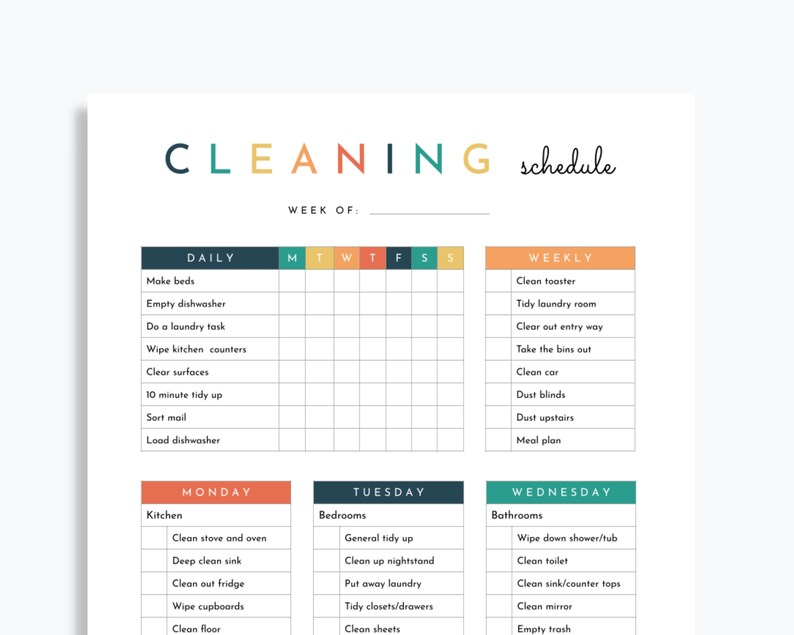 Editable Cleaning Schedule Google Slides - Etsy Australia