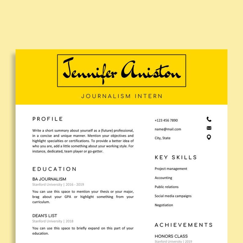 Intern Resume Template Google Docs, Resume For Internship, Resume Template Intern, College Student Resume, Graduate School, For Interns image 7