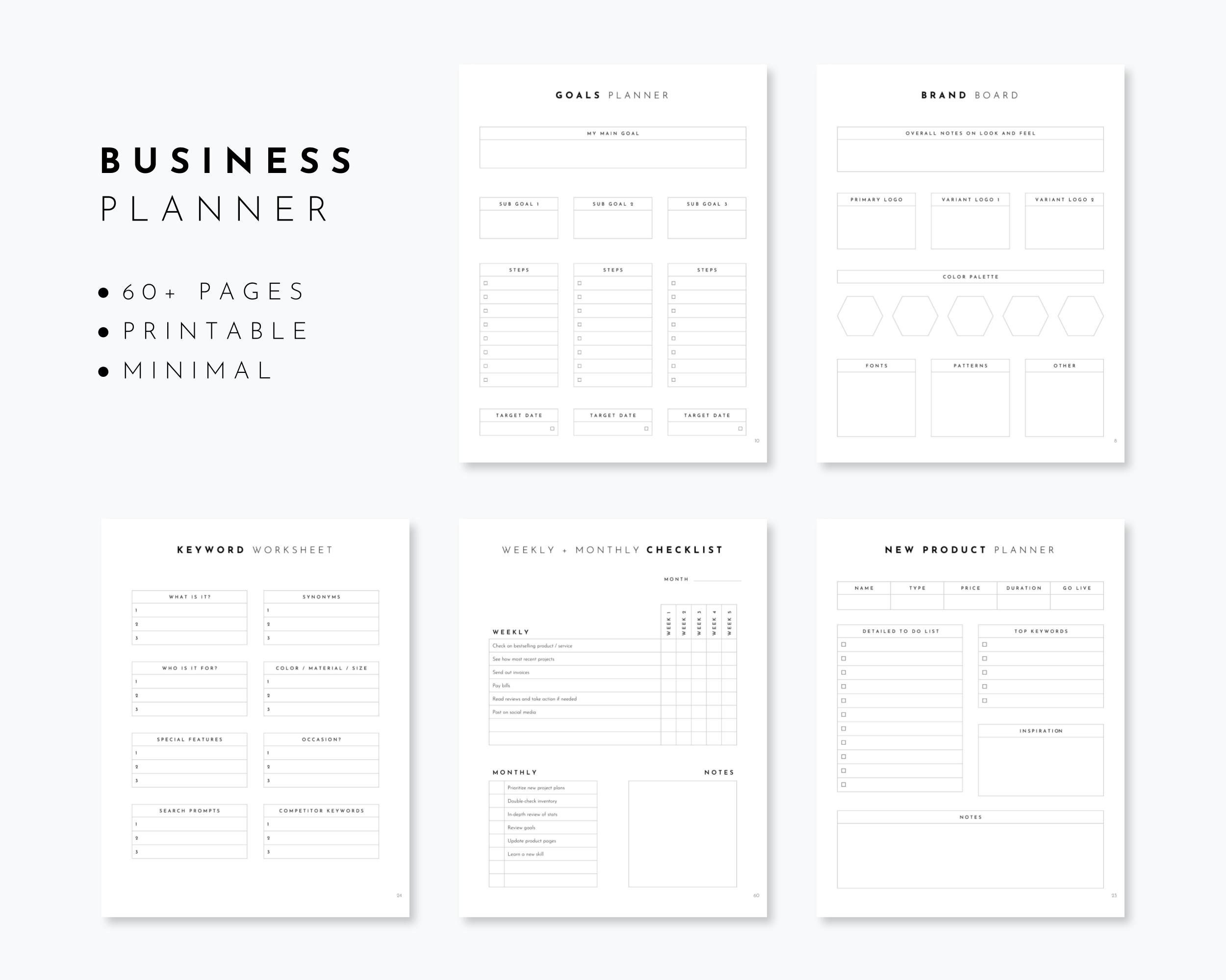 Business Planner Printable - Etsy