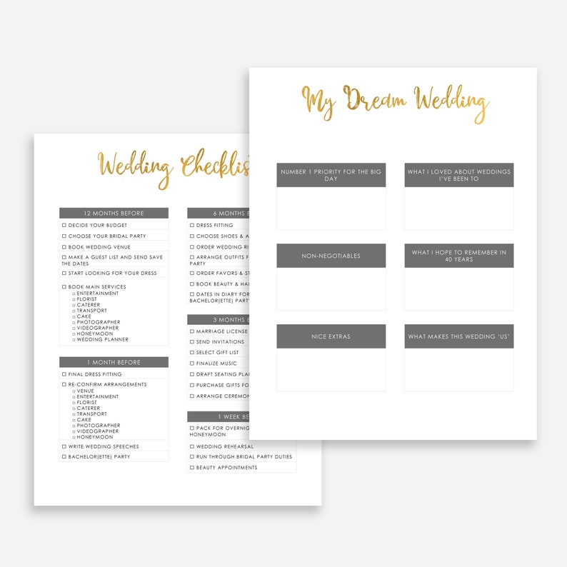 PRINTABLE Wedding Planner Book 50 Pages, Printable Wedding Planner, Wedding Binder, Wedding Organizer, Wedding Planning, Wedding Checklist image 8