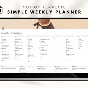 Notion Template Weekly Planner