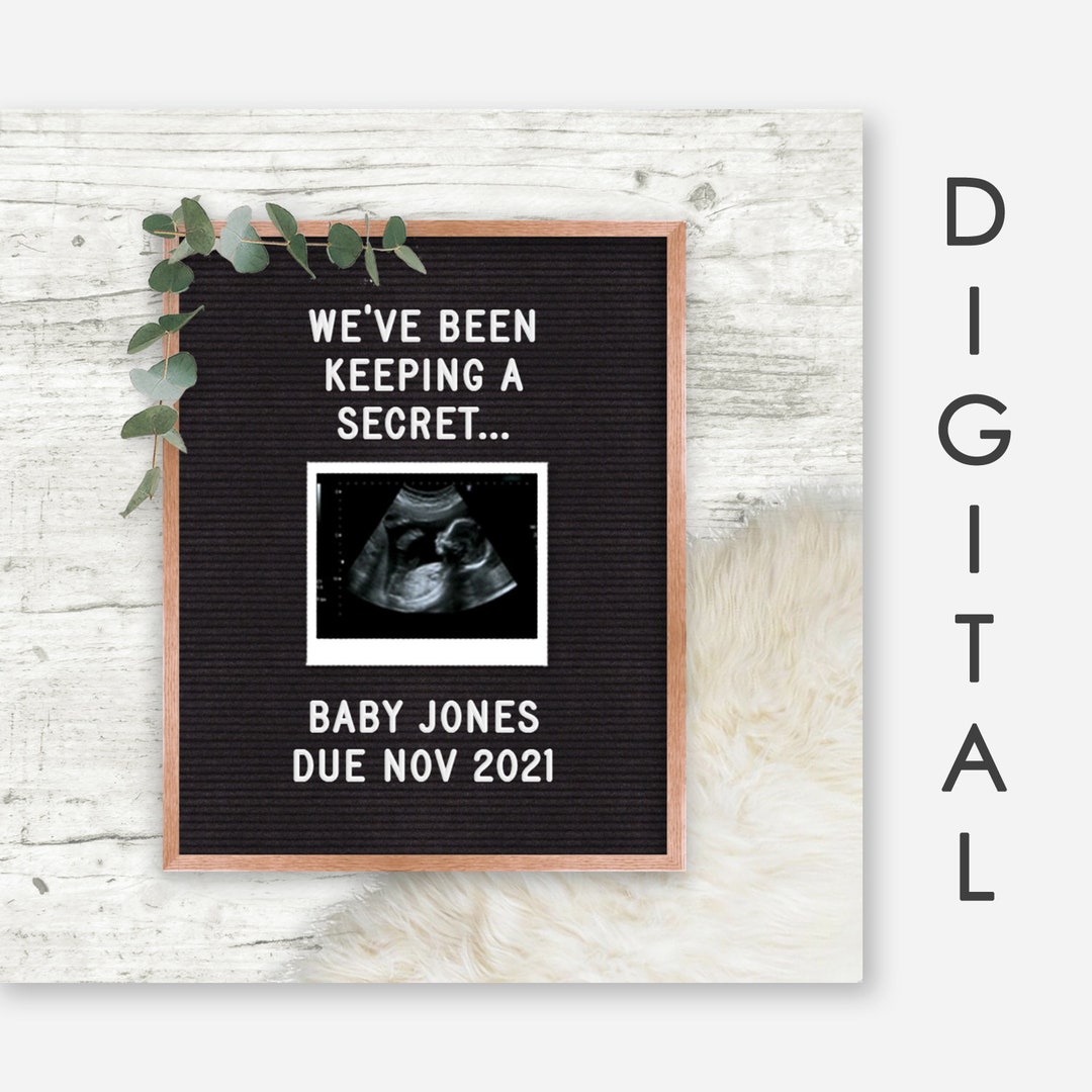 DIGITAL Letter Board Personalized Pregnancy Announcement for Social