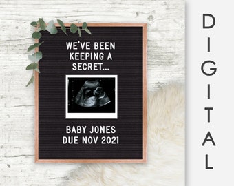 DIGITAL Letter Board Personalized Pregnancy Announcement For Social Media, DIGITAL Pregnancy Announcement, Gender Reveal, Baby Announcement