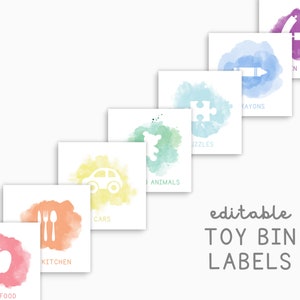 Printable + Editable Toy Bin Storage Labels, Set Of 50, Kids Trofast Labels, Playroom Organization