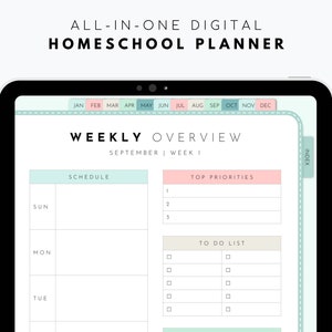 Digital Homeschool Planner for iPad, GoodNotes and Notability