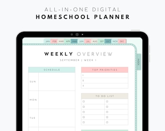 Digital Homeschool Planner for iPad, GoodNotes and Notability