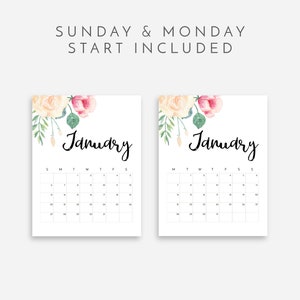 2025 Calendar Printable - Etsy