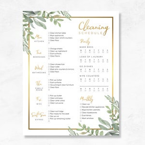 Editable Cleaning Schedule