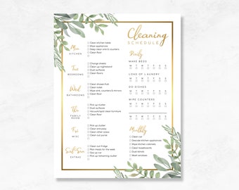 Editable Cleaning Schedule
