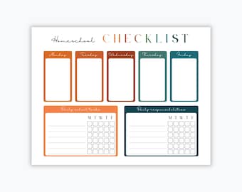Lista de verificación del horario semanal para la educación en casa