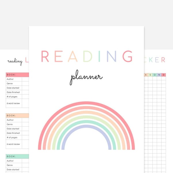 Reading Planner Printable | Printable Reading Journal | Printable Book Planner