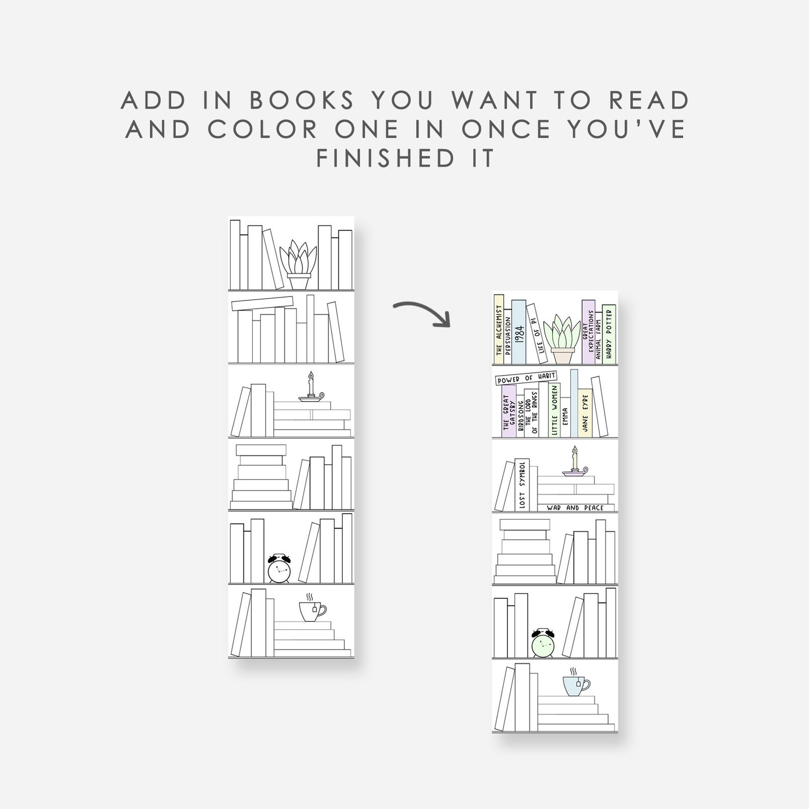 Book Tracker Bookmark Printable - Etsy