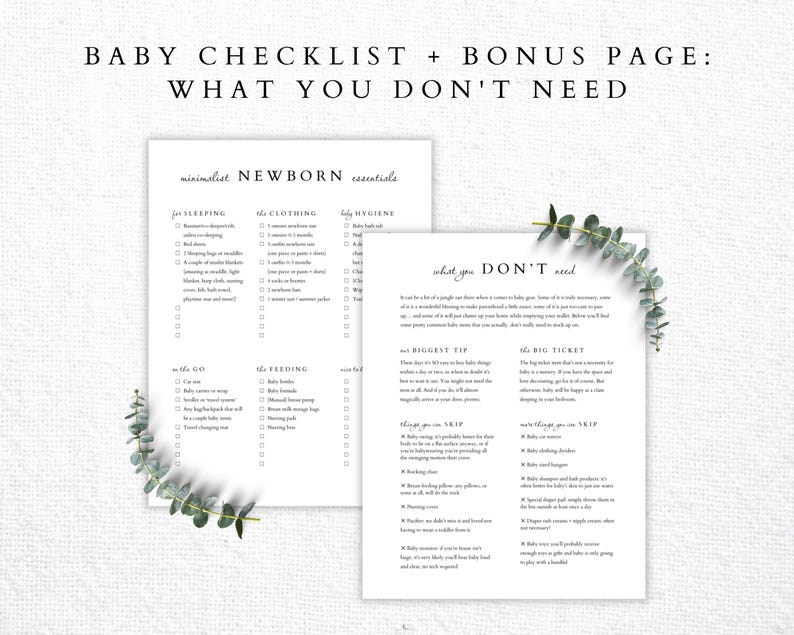 Checklista för minimalistiska babyartiklar bild 2