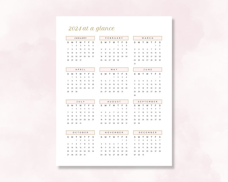2024 Monthly Planner Calendar Printable Etsy