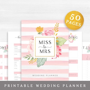 Wedding Planner Printable - Etsy