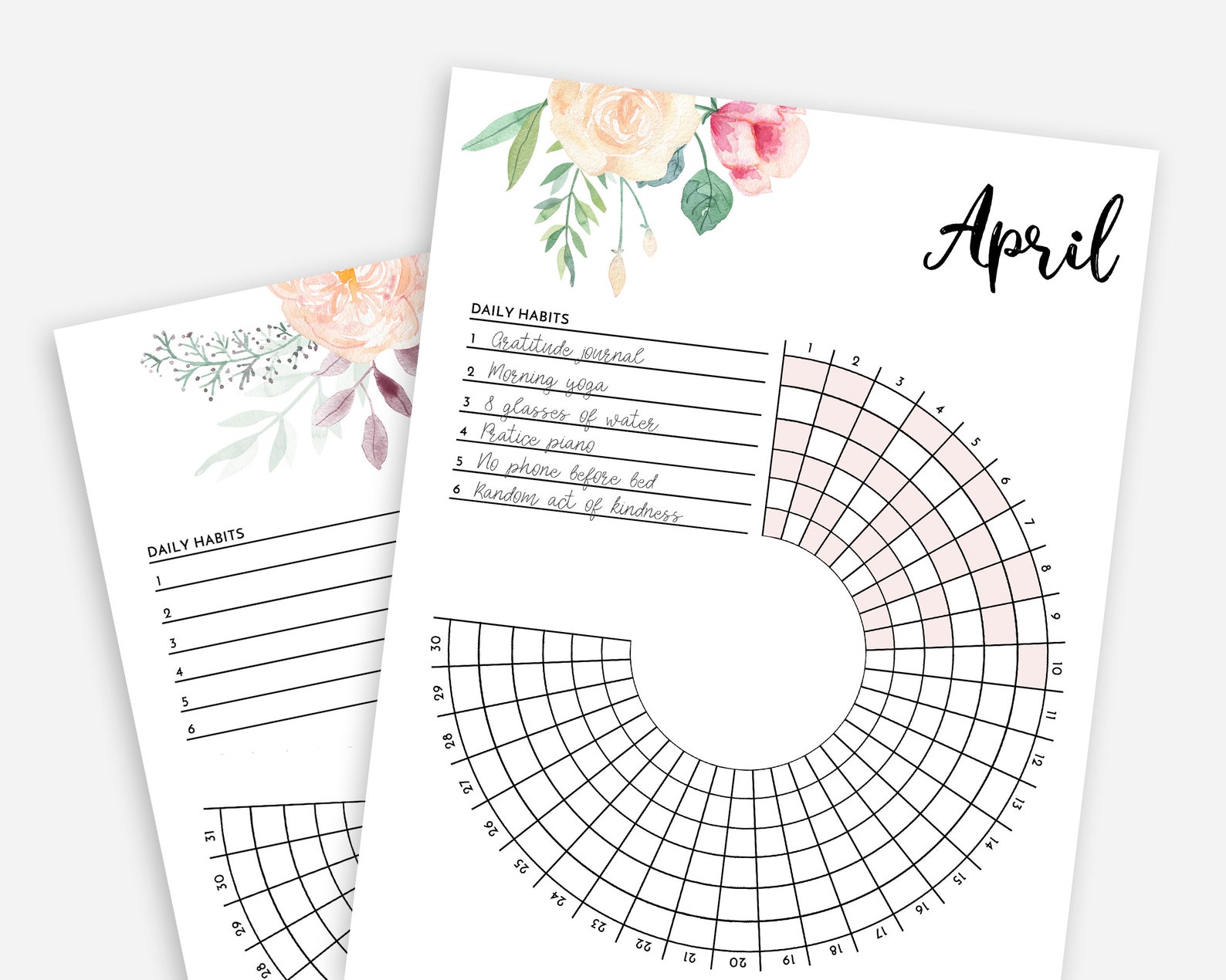 Circular Habit Tracker Printable - Etsy