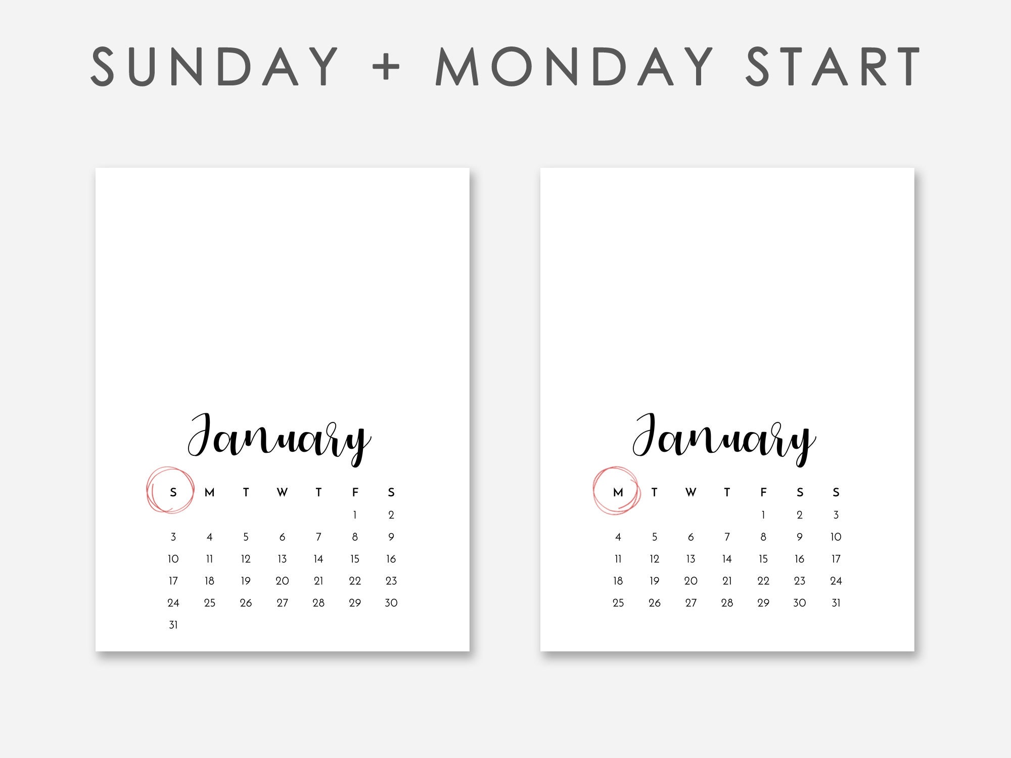 2023 Calendar Template Photoshop 100% Editable - Etsy