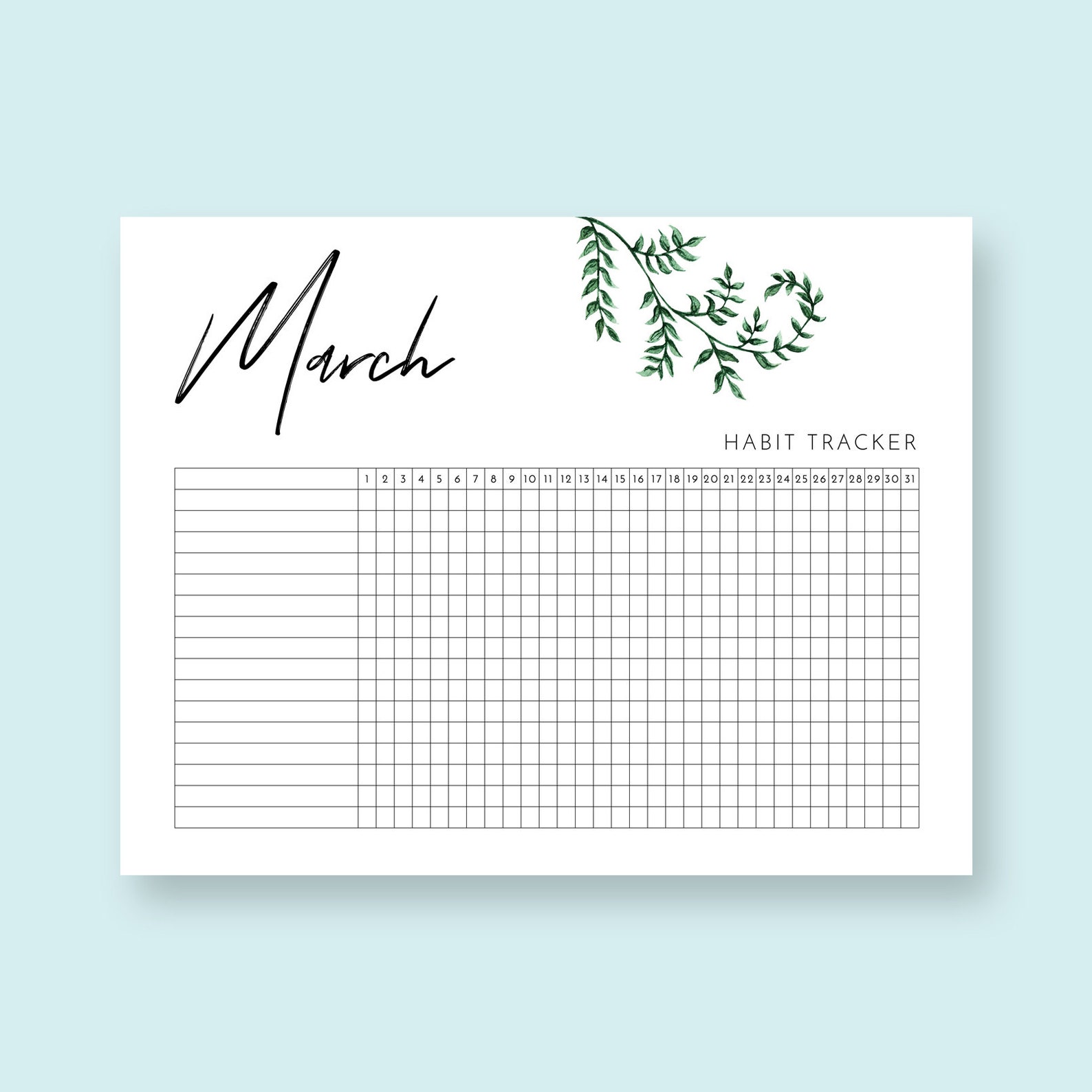 Printable Habit Tracker Daily Habit Tracker Printable Habit Etsy UK