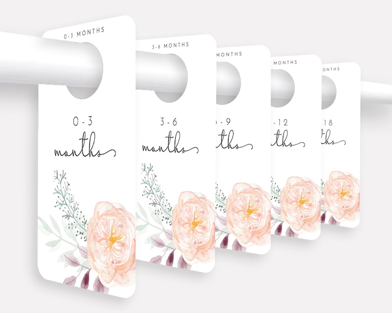 Floral Nursery Closet Dividers Printable Floral Nursery | Etsy