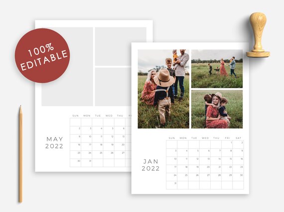 editable calendar template 2022 google docs etsy
